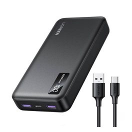   UGREEN PB312 vésztöltő 2 USB+Type-C aljzat (20000mAh, 20W, PD gyorstöltő, LED kijelző) FEKETE