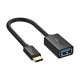 UGREEN US154 adapter kábel (USB aljzat - Type-C, OTG, 15cm) FEKETE