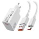 XIAOMI MDY-16-EN hálózati töltő USB aljzat (120W, PD gyorstöltő + Type-C kábel) FEHÉR