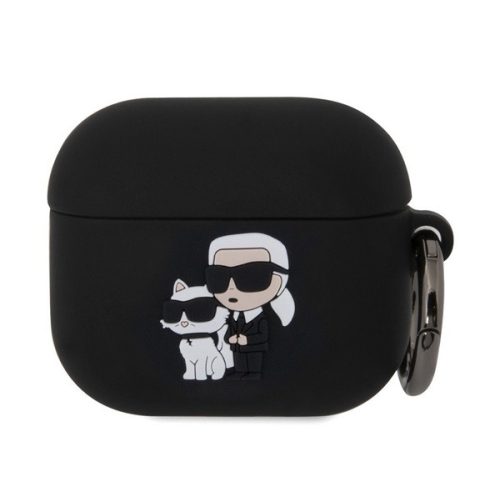 KARL LAGERFELD 3D LOGO NFT KARL AND CHOUPETTE szilikon tok (karabíner) FEKETE Apple AirPods 3