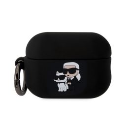   KARL LAGERFELD 3D LOGO NFT KARL AND CHOUPETTE szilikon tok (karabíner) FEKETE Apple AirPods Pro 2