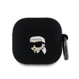   KARL LAGERFELD 3D LOGO NFT KARL HEAD szilikon tok (karabíner) FEKETE Apple AirPods 4