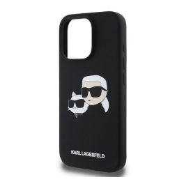   KARL LAGERFELD LIQUID SILICONE DOUBLE HEADS MAGSAFE szilikon telefonvédő (ütésállóság, MagSafe) FEKETE