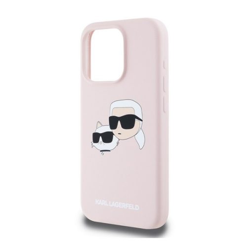 KARL LAGERFELD LIQUID SILICONE DOUBLE HEADS MAGSAFE szilikon telefonvédő (ütésállóság, MagSafe) RÓZSASZÍN