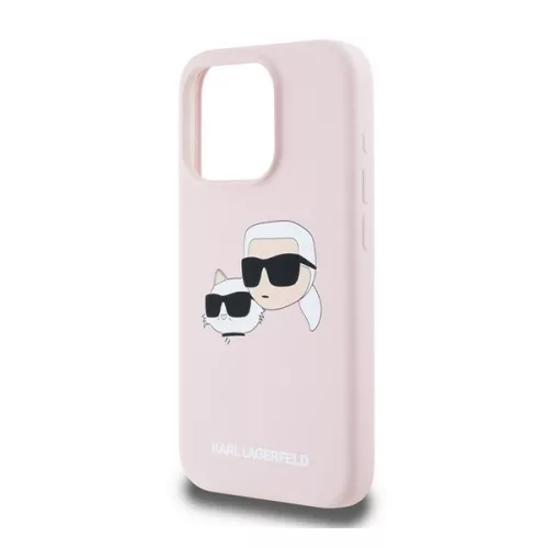 KARL LAGERFELD LIQUID SILICONE DOUBLE HEADS MAGSAFE szilikon telefonvédő (ütésállóság, MagSafe) RÓZSASZÍN