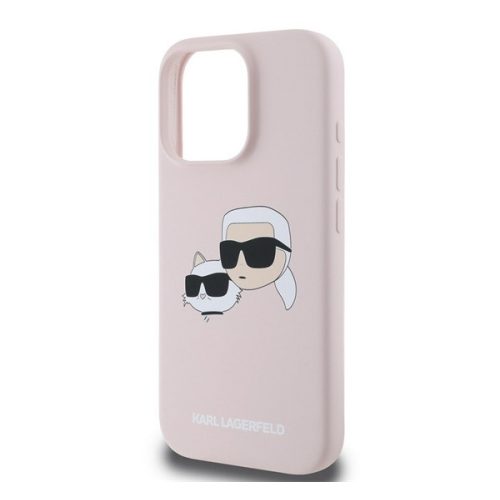 KARL LAGERFELD LIQUID SILICONE DOUBLE HEADS MAGSAFE szilikon telefonvédő (ütésállóság, MagSafe) RÓZSASZÍN