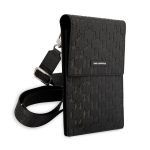 KARL LAGERFELD SAFFIANO MONOGRAM kézitáska álló (univerzális, bőr hatású, vállpánt) FEKETE