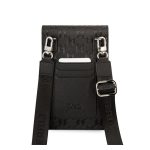 KARL LAGERFELD SAFFIANO MONOGRAM kézitáska álló (univerzális, bőr hatású, vállpánt) FEKETE