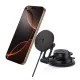 SPIGEN ONETAP PRO4 autós tartó (műszerfalra, szélvédőre, mágneses, 360°, wireless, gyorstöltő, 15W) FEKETE