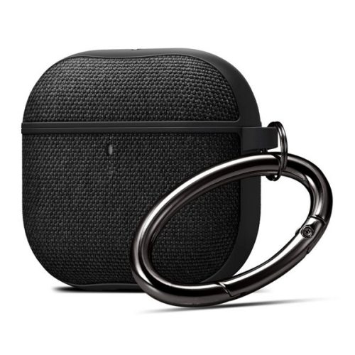 SPIGEN URBAN FIT szilikon tok (karabíner, textil bevonat) FEKETE Apple AirPods 4
