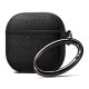 SPIGEN URBAN FIT szilikon tok (karabíner, textil bevonat) FEKETE Apple AirPods 4