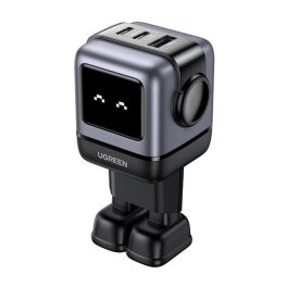   UGREEN NEXODE RG hálózati töltő USB+2 Type-C aljzat (65W, GaN, gyorstöltő, LED kijelző) SÖTÉTSZÜRKE
