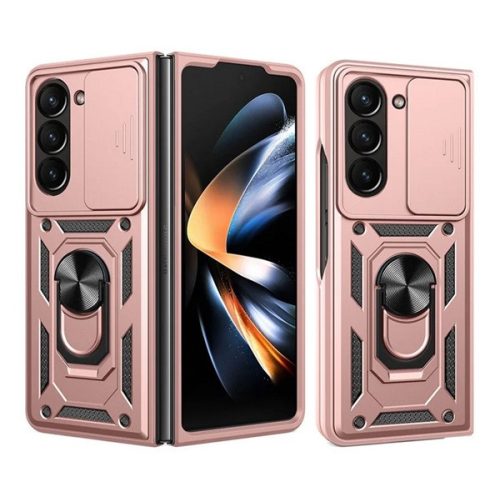 Defender szilikon telefonvédő (ütésállóság, tartógyűrű, kameravédő) ROZÉARANY