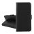 Tok álló, bőr hatású (FLIP, oldalra nyíló, kártyazseb, asztali tartó) FEKETE
