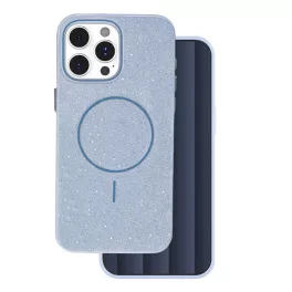  Szilikon telefonvédő (műanyag hátlap, kameravédő, MagSafe, csillogó) VILÁGOSKÉK