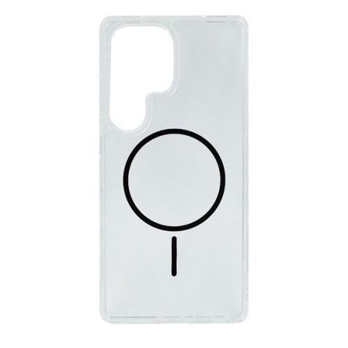 Szilikon telefonvédő (ultravékony, műanyag hátlap, MagSafe, légpárnás sarok) FEKETE