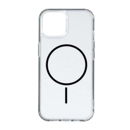 Szilikon telefonvédő (ultravékony, műanyag hátlap, MagSafe, légpárnás sarok) FEKETE