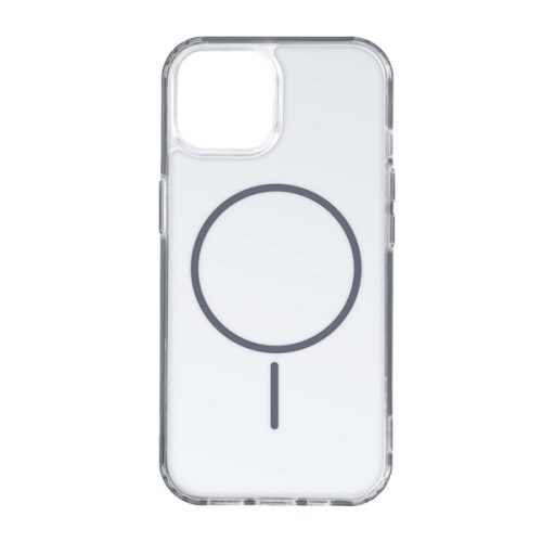 Szilikon telefonvédő (ultravékony, műanyag hátlap, MagSafe, légpárnás sarok) SÖTÉTSZÜRKE