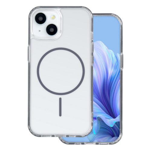 Szilikon telefonvédő (ultravékony, műanyag hátlap, MagSafe, légpárnás sarok) SÖTÉTSZÜRKE