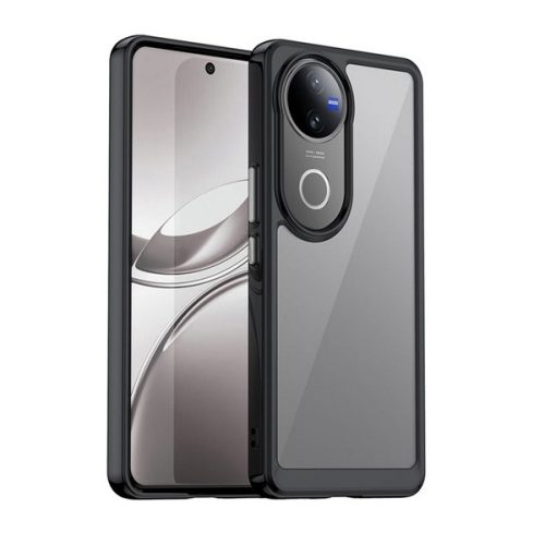 Szilikon telefonvédő (ütésállóság, átlátszó hátlap) FEKETE