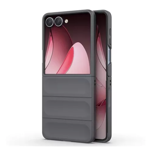 Műanyag telefonvédő (ütésállóság, kameravédő, 3D) SÖTÉTSZÜRKE