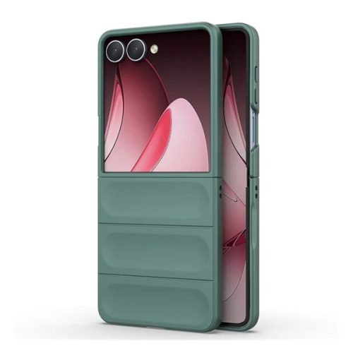 Műanyag telefonvédő (ütésállóság, kameravédő, 3D) SÖTÉTZÖLD