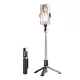 USAMS ZB324 Mini szelfibot (tripod állvány, állítható, bluetooth távkioldó, 20-100cm, 4.7-7" méret) FEKETE