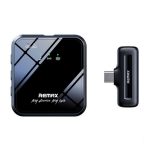 REMAX bluetooth mikrofon (Type-C, zajszűrő, 360°, LAVALIER csiptethető, LED jelzés) FEKETE