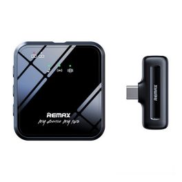   REMAX bluetooth mikrofon (Type-C, zajszűrő, 360°, LAVALIER csiptethető, LED jelzés) FEKETE