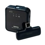 REMAX bluetooth mikrofon (Type-C, zajszűrő, 360°, LAVALIER csiptethető, LED jelzés) FEKETE