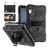 Defender műanyag telefonvédő (ütésállóság, kitámasztó, 360° + kézpánt, vállpánt) FEKETE