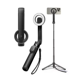   SPIGEN S571W szelfibot (univerzális, tripod állvány, állítható, bluetooth távkioldó, mágneses, 16.7-74cm) FEKETE