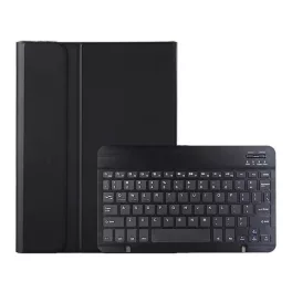   Tok álló, bőr hatású (FLIP, bluetooth billentyűzet, asztali tartó, QWERTY, angol nyelvű) FEKETE