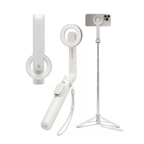 SPIGEN S571W szelfibot (univerzális, tripod állvány, állítható, bluetooth távkioldó, mágneses, 16.7-74cm) BÉZS