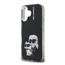   KARL LAGERFELD IML AQUARELLE KARL AND CHOUPETTE szilikon telefonvédő (ütésállóság, kameravédő) FEKETE