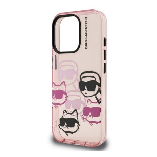 KARL LAGERFELD IML MULTI K&CH HEADS szilikon telefonvédő (ütésállóság, kameravédő) RÓZSASZÍN