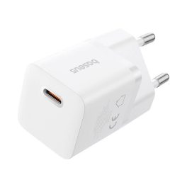 BASEUS GaN5 MINI 1C hálózati töltő Type-C aljzat (25W, PD gyorstöltő, GaN) FEHÉR   BASEUS GaN5 MINI 1C hálózati töltő Type-C aljzat (25W, PD gyorstöltő, GaN) FEHÉR