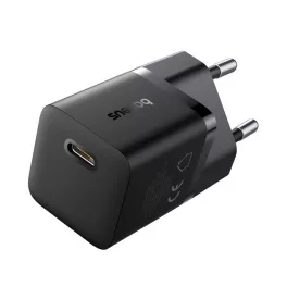   BASEUS GaN5 MINI 1C hálózati töltő Type-C aljzat (25W, PD gyorstöltő, GaN5) FEKETE