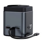 BLITZWOLF Type-C HUB 9in1 (elosztó, 100W, 3 USB+Type-C+RJ45+HDMI+2 TF/SD kártya aljzat, 15W, wireless) FEKETE