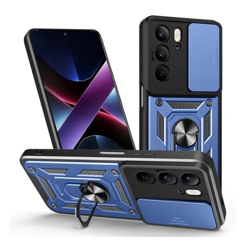 Defender szilikon telefonvédő (ütésállóság, tartógyűrű, kameravédő) SÖTÉTKÉK