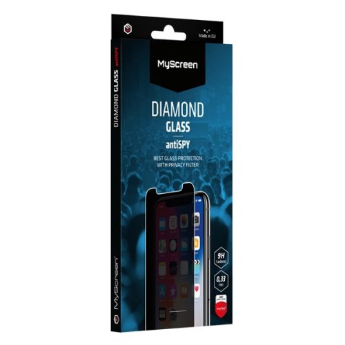 MYSCREEN ANTISPY GLASS EDGE képernyővédő üveg (2.5D, betekintés védelem, 9H) ÁTLÁTSZÓ