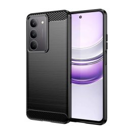 Szilikon telefonvédő (ütésállóság, légpárnás sarok, szálcsiszolt, karbon minta) FEKETE   Szilikon telefonvédő (ütésállóság, légpárnás sarok, szálcsiszolt, karbon minta) FEKETE