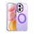 Szilikon telefonvédő (ütésállóság, műanyag hátlap, kameravédő, MagSafe) LILA