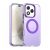 Szilikon telefonvédő (ütésállóság, műanyag hátlap, kameravédő, MagSafe) LILA