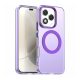 Szilikon telefonvédő (ütésállóság, műanyag hátlap, kameravédő, MagSafe) LILA