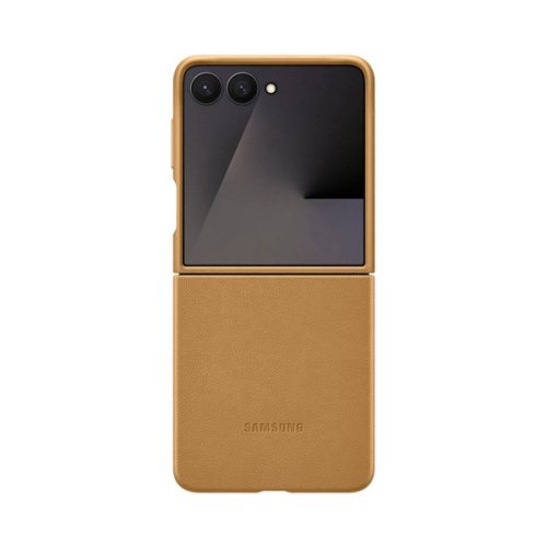SAMSUNG műanyag telefonvédő (ECO vegán bőr hátlap) BARNA