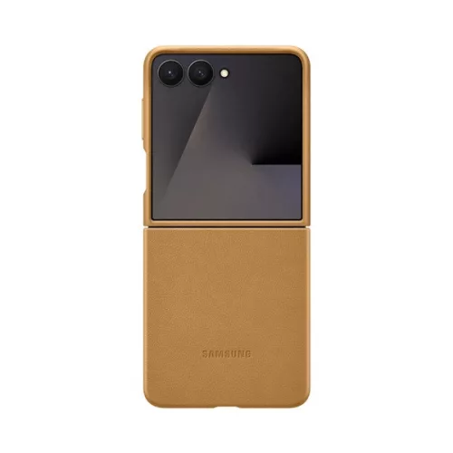 SAMSUNG műanyag telefonvédő (ECO vegán bőr hátlap) BARNA