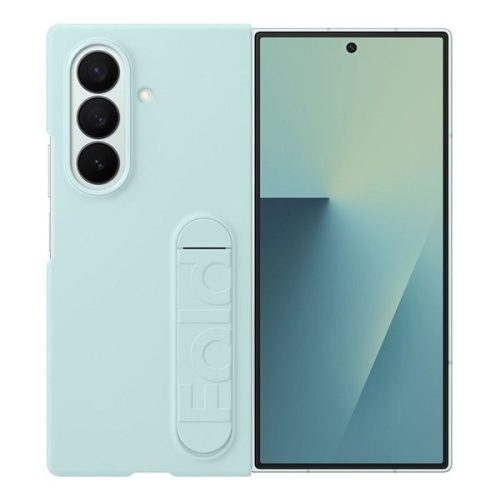SAMSUNG szilikon telefonvédő (matt, kitámasztó + képernyővédő fólia) CYAN