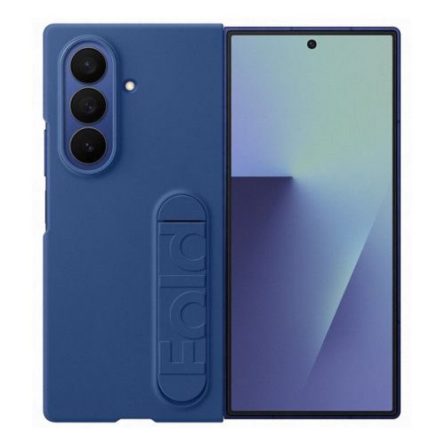 SAMSUNG szilikon telefonvédő (matt, kitámasztó + képernyővédő fólia) SÖTÉTKÉK