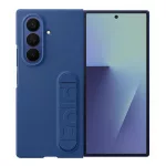 SAMSUNG szilikon telefonvédő (matt, kitámasztó + képernyővédő fólia) KÉK